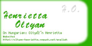 henrietta oltyan business card